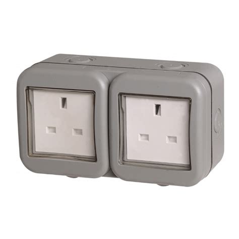 Bg Weatherproof Ip55 13amp Unswitched 2 Gang Socket Hardware Heaven