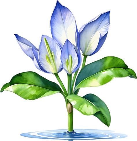 Premium PSD Watercolor Painting Of A Water Hyacinth Flower