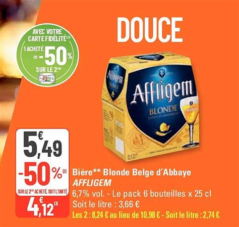 Promo Bière Blonde Belge D abbaye Affligem 6 7 Vol chez G20