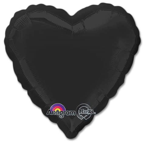 Opaque Black Heart Foil Party Balloon Inch Inflated Village Party