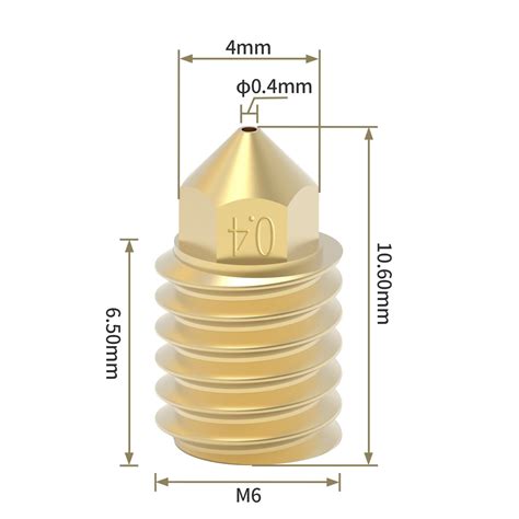 Nozzle Boquilla Para Bambu Lab Laton Alto Flujo 0 4mm M6 Yorobotics