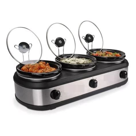 Rechaud El Trico Triplo Buffet Slow Cooker Panelas V Submarino