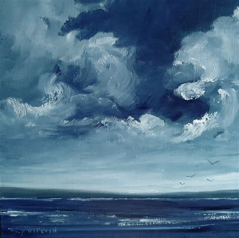 Ocean and Clouds Oil Painting Seascape