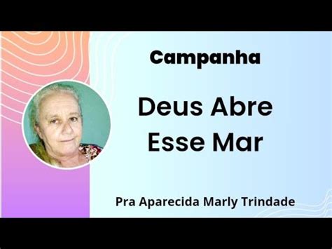 Aparecida Trindade está ao vivo Deus abre esse mar Sl 114 YouTube