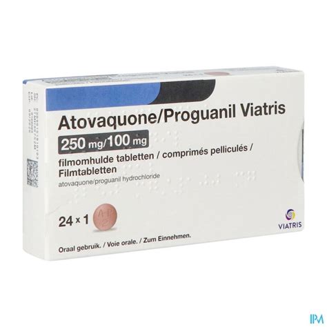 ATOVAQUONE PROGUANIL VIATRIS 250 100MG FILM TABL24 Apotheek Thiels