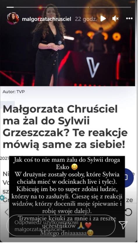 Ma Gorzata Chru Ciel Z The Voice Of Poland Wyjawia Czy Ma Al Do