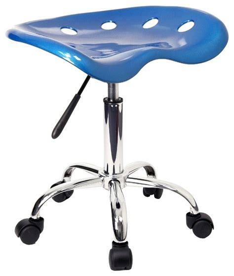 Mobile Backless Computer Chairstool W Molded Contemporary Office