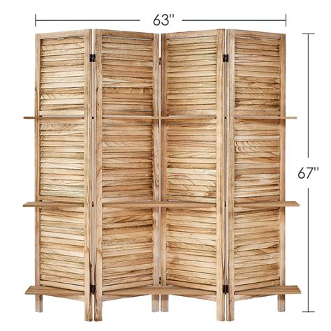 ROSE HOME FASHION 4 Panel 5 6 Ft Wood Room Divider Wood Folding