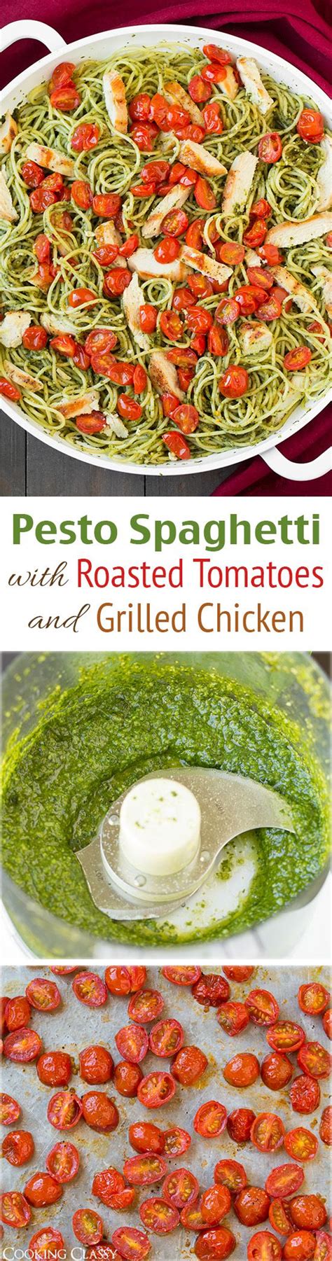 Flavorful Pesto Spaghetti A Delightful Twist With Roasted Tomatoes And