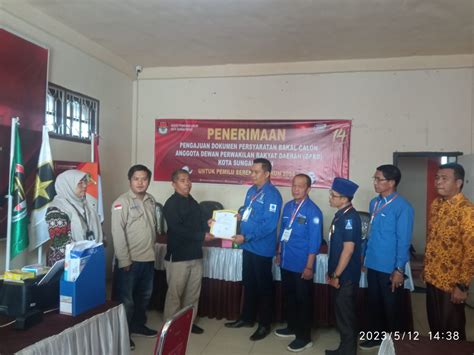 Resmi Daftarkan Caleg Di Kpu Sungai Penuh Pan Incar Kursi Ketua Dprd