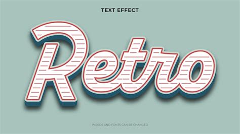 Free Vector Editable Retro Text Effect 3d Text Effect