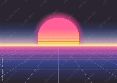 Sun Sunset Sunrise Retrowave Synthwave Rave Vapor Wave Cyberpunk