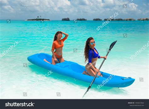 Two Sexy Bikini Models Swimwear Posing Stock Photo Shutterstock