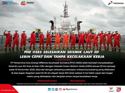 PHE OSES Selesaikan Seismik Laut 3D Lebih Cepat Dan Tanpa Kecelakaan