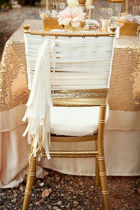 Silla Dorada Con Blanco Decoración Para Tu Boda Gold Wedding Chairs