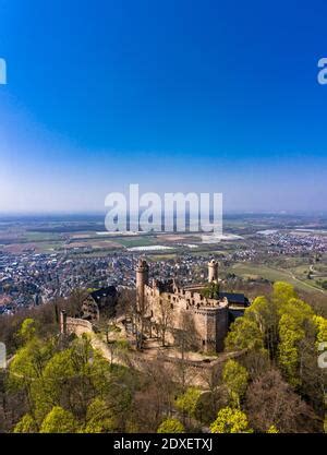 Luftaufnahme Schloss Auerbach Bergstra E Bensheim Hessen