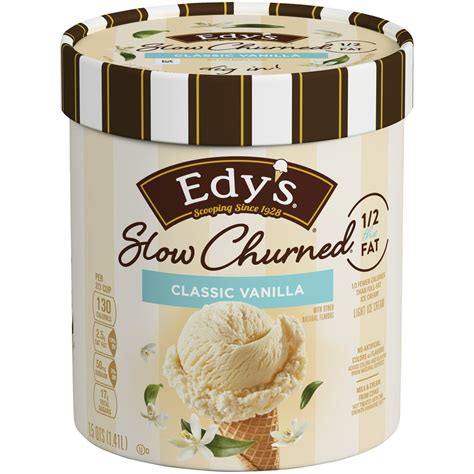 Edys Dreyers Slow Churned Classic Vanilla Light Ice Cream 1 5 Qt Tub