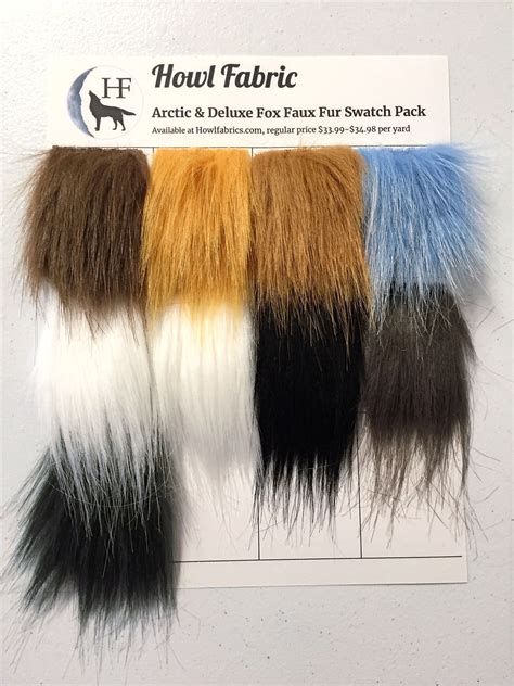 Fox Long Pile Faux Fur Swatch Pack 15 Swatches Howl Fabric