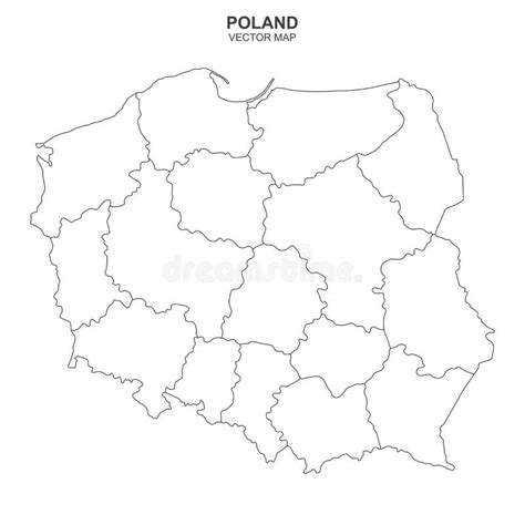 Mapa Politico De Polonia Aislado De Fondo Blanco Ilustracion Del Vector