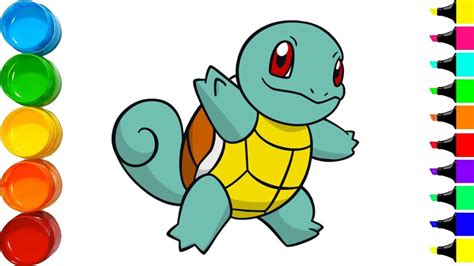 How To Draw Squirtle Pokemon Easy Squirtle Pokemon Drawing Youtube