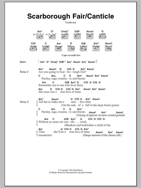 Guitar Chords Scarborough Fair