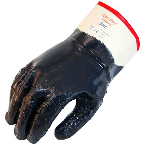 Showa Best Glove 7166r Nitri Pro Fully Coated Nitrile Glove Rough