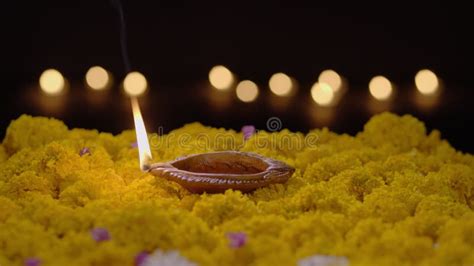 Clay Diya Lamps Lit During Diwali Celebration Diwali Or Deepavali Is