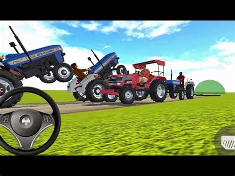 Tractor Stunts In Village Mahindra Arjun Nova Red Tractor Youtube