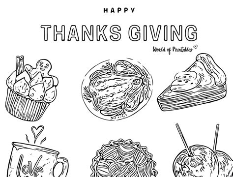 Thanksgiving Coloring Pages Food