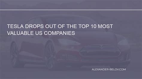 Tesla Drops Out Of The Top 10 Most Valuable Us Companies