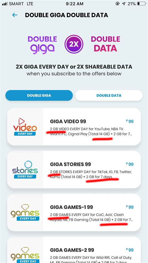 Smart Added Unli Giga Double Giga And Double Data Promo