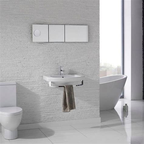 Saneux Poppy 650mm Wall Mounted Basin With Chrome Towel Rail Wall