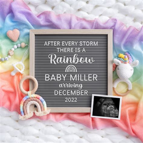 Rainbow Baby Announcement Rainbow Pregnancy Announcement Digital