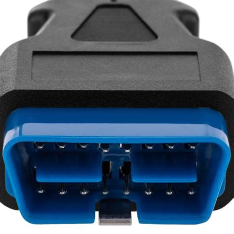 Câble d extension OBD2 16 broches bleu mâle à femelle 450 mm Cablematic