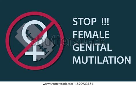 Vector Illustration Stop Female Genital Mutilation Stock Vector