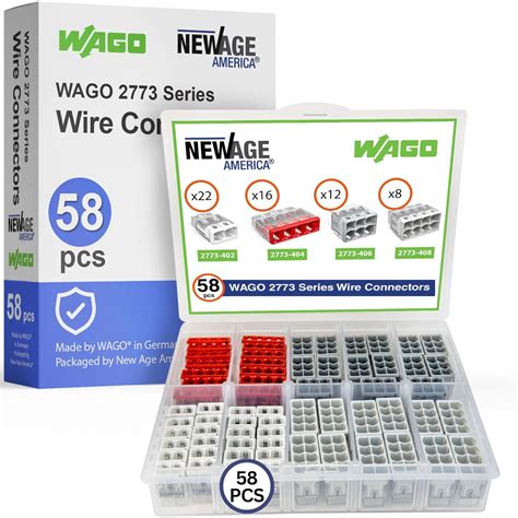 WAGO 2773 Series Push In Wire Connector Assortment Pack 58pc 2773