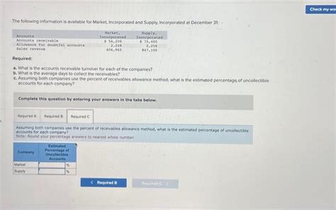 Solved Exercise 7 16A Static Accounts Receivable Chegg