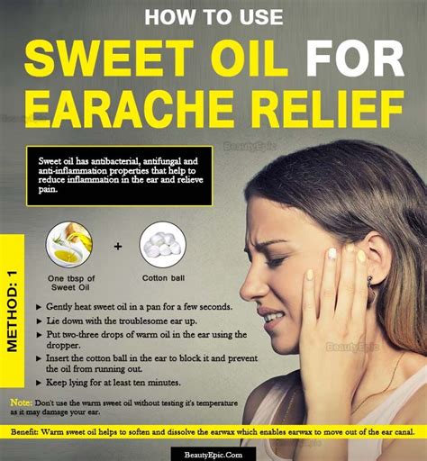 How To Use Sweet Oil For Earache Relief | Sweet oil for earaches, Sweet ...