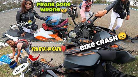 Accident Prank Gone Wrong Cute Rider Girl Started Crying Last Ride