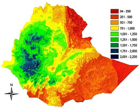 Mean Annual Rainfall Distribution In Ethiopia Rosell 2014