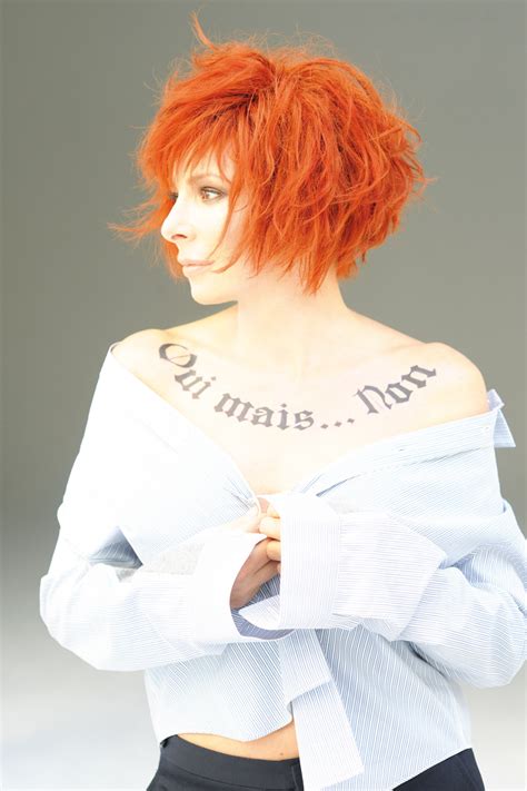 Mylene Farmer Singer French Redhead Bare Shoulders Wallpaper