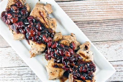 Pan Grilled Pork Chops With Sour Cherry Sauce Recipe Cherry Sauce Pork Chops Juicy Pork Chops