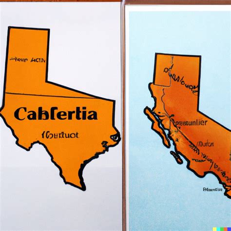 "A map of California and Texas side by side" : r/dalle2