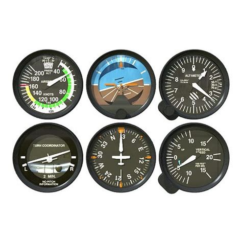 Aviation Instruments Six Pack 3d Model Cgtrader