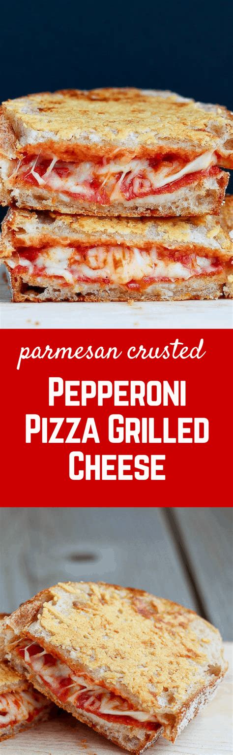 Parmesan Crusted Pepperoni Pizza Grilled Cheese (VIDEO) - Rachel Cooks®