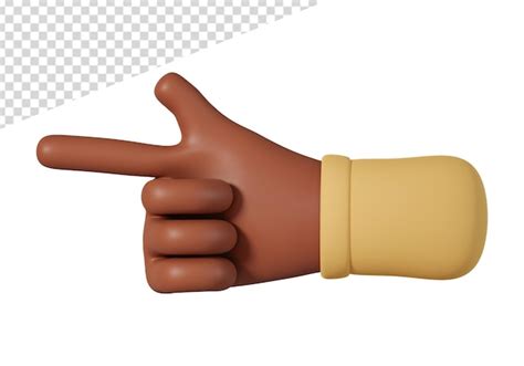 Premium PSD Hand Gesture With Finger Pointing To The Side With Dark