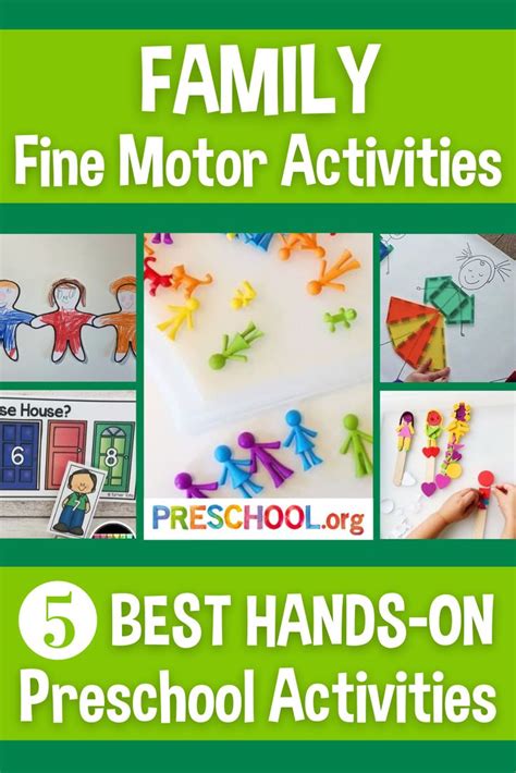 The 5 Best FINE MOTOR Activities for FAMILY Preschool Theme - Preschool.or… | Family activities ...