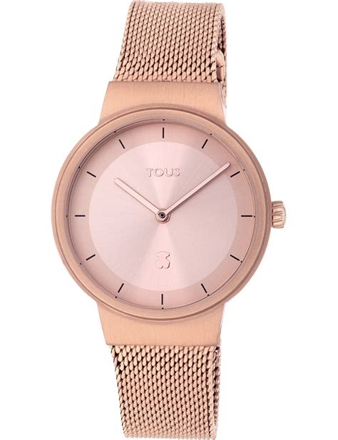 Reloj Tous Rond Mesh De Acero Ip Rosado