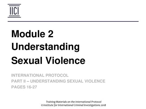 Module 2 Understanding Sexual Violence International Protocol Ppt Download