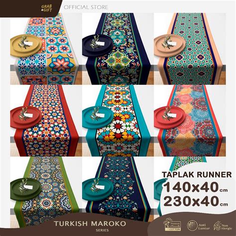 Jual Taplak Meja Panjang Table Runner Motif Maroko Bohemian Turkish